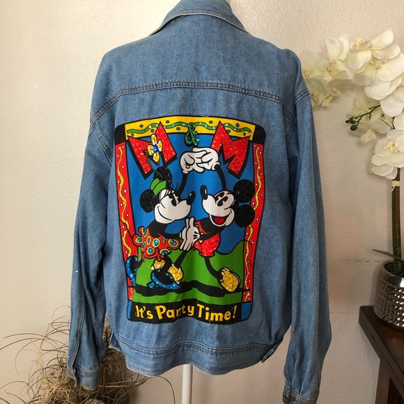 Disney Jackets & Blazers - Vintage Disney Mickey Minnie Graphic Jean Jacket